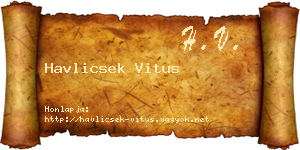 Havlicsek Vitus névjegykártya